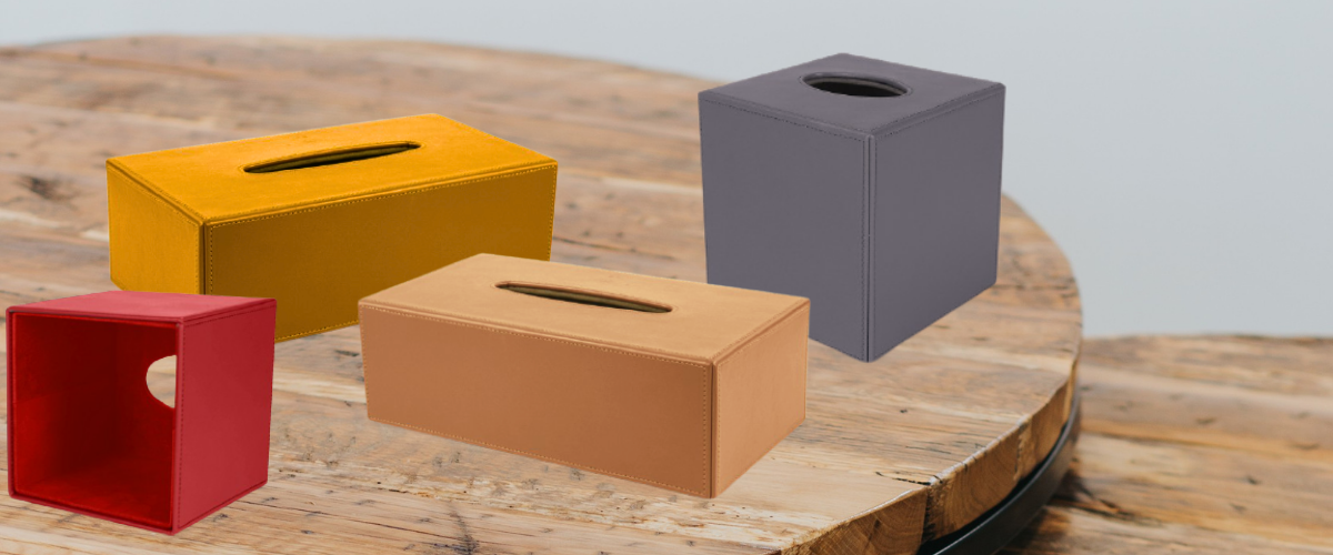 Branded Leather Tissue Boxes