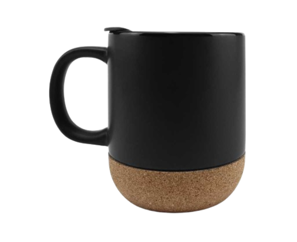 Ceramic Mugs with Lid and Cork Base