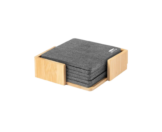 Felt Coasters with Bamboo Stands