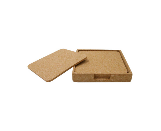 Terevi Cork Coasters Sets with Cork Stands