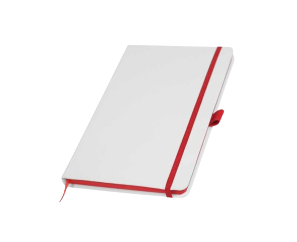 80256 Notebook Premium A5 White PU Leather Notebooks - Custom Branding & Gifting ...
